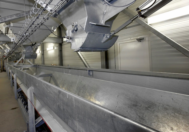 Two batching gates in a production hall.
